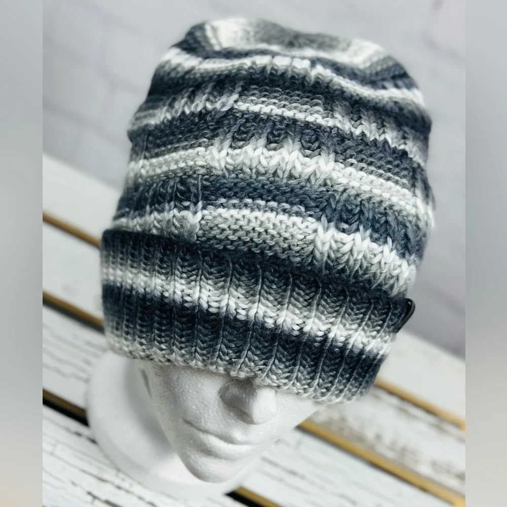 Frye Ombre Striped Space Dye Knit Cuffed Beanie, NWOT